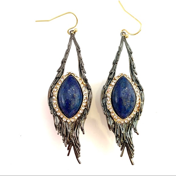 ALEXIS BITTAR MALDIVIAN Nest Lapis feather Earring - Picture 3 of 13
